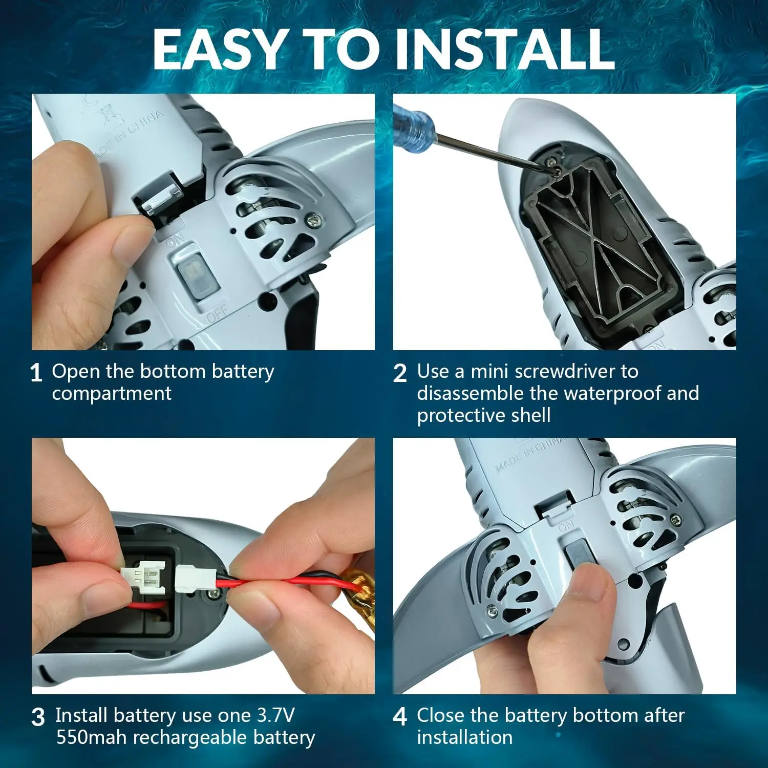 ROXGOCT RC Animals Remote Control Shark Toys for Kids 1:18 Scale High Simulation RC Shark for Pool Electric Robot Toy with Light