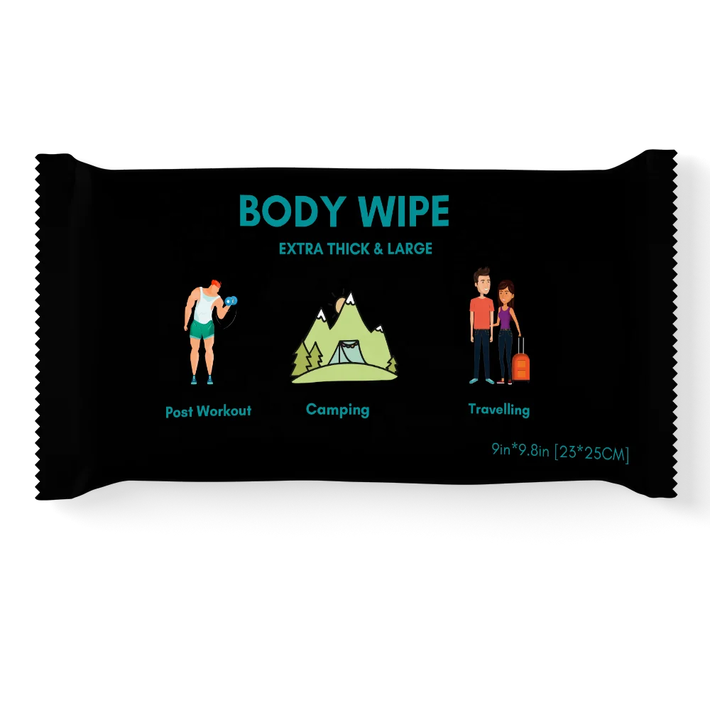 Individually wrapped disposable nonwoven biodegradabe flushable body clean wet wipes