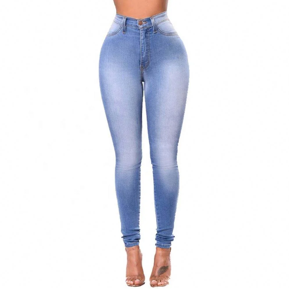 Wholesale Best Quality Skinny Elastic Slim Legging Women Jeans Custom Logo Female Sexy Denim Stretch High Waist Jeans