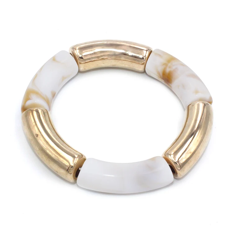 New Trend Candy mixed color bamboo stretch bracelet for Summer beach girl