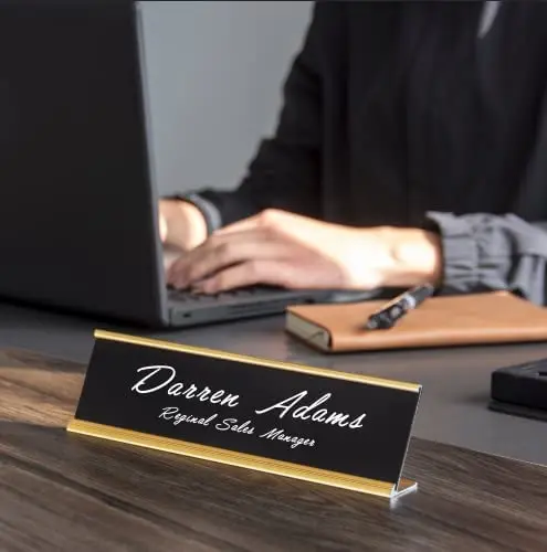 Персонализированная табличка с именем офиса на заказ с настенным или настольным держателем