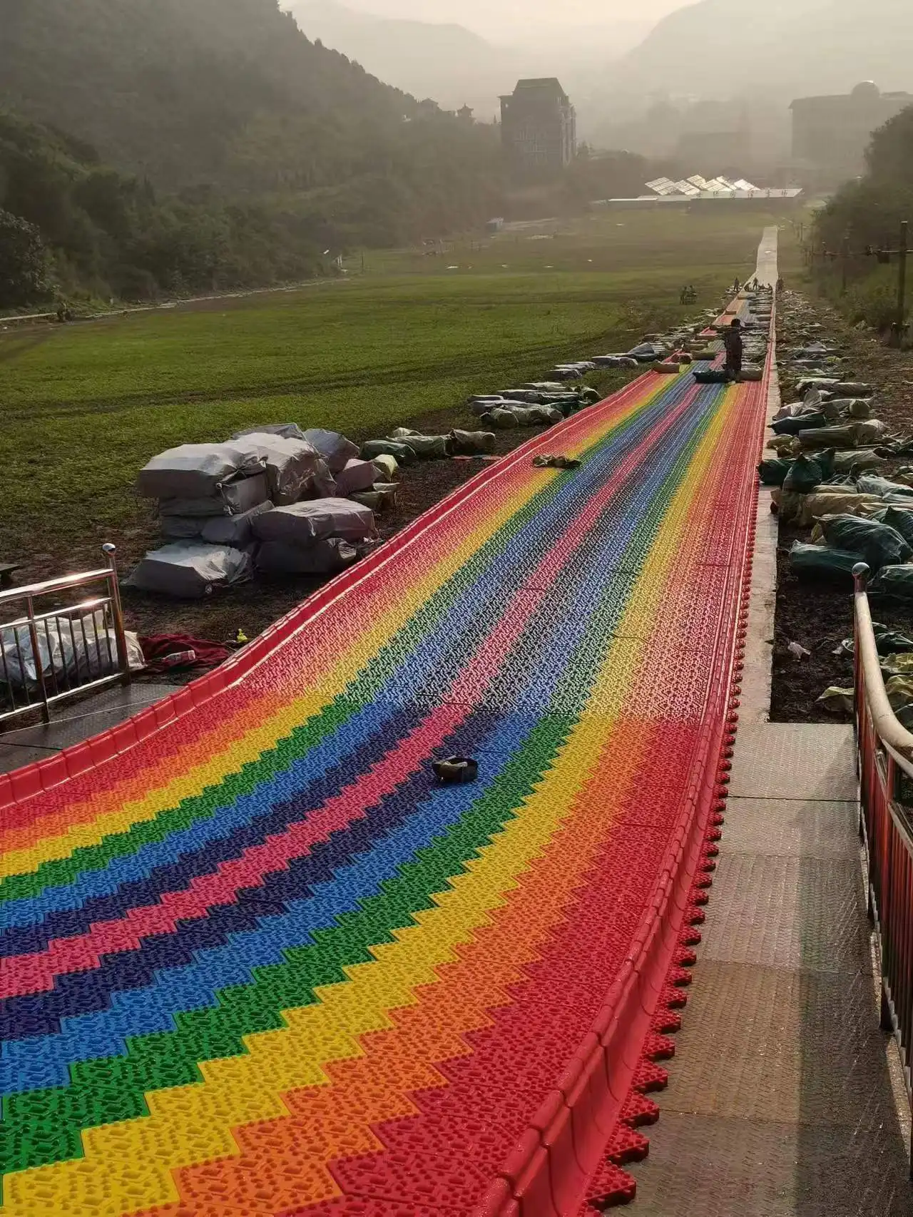 RainbowSlide открытый пластиковый парк развлечений весело и красочные развлечения