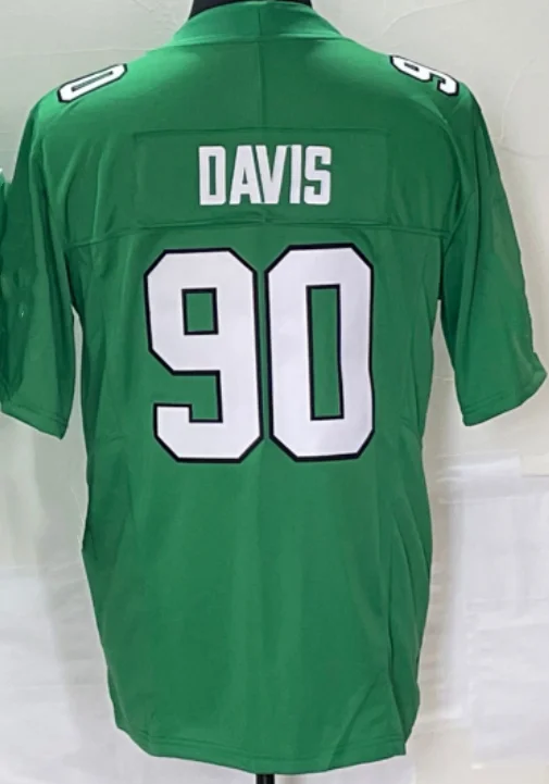 Wholesale Stitched Kelly Green American Football Jerseys 1 Jalen Hurts 6 Devonta Smith 11 Brown 0 Swift 62 Kelce Sportswear