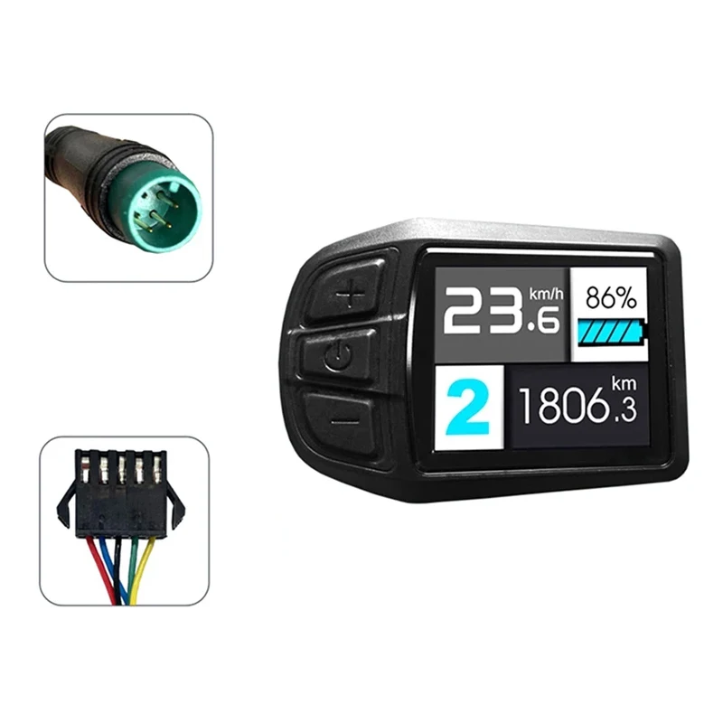 Speed Battery Time Indicator For Electric Bicycle SM/Waterproof Plug 24V 36V 48V Motor Conversion Kit LCD TFT UKC3 Display