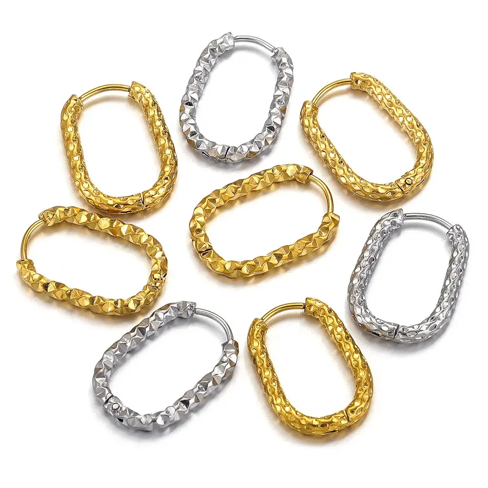 Серьги-кольца из нержавеющей стали, 18 карат