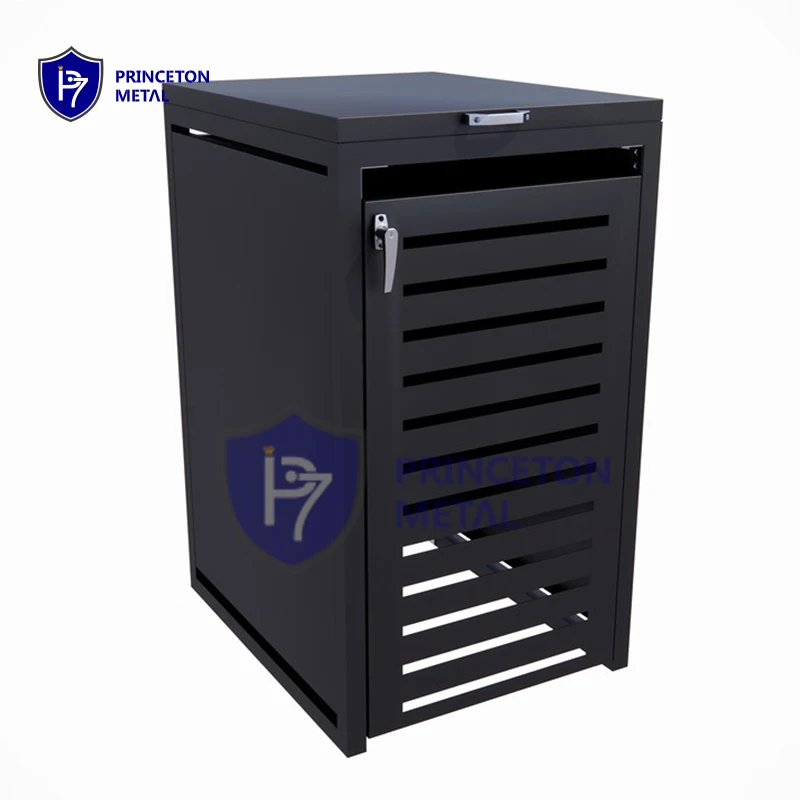 Outdoor Furniture Metal Trash Cover Enclosure Steel Garbage Bin Shed Box For Patio Wholesale