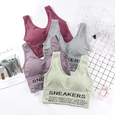 Оптовая продажа, Женский бесшовный спортивный топ без косточек, бюстгальтер с мягкими чашечками