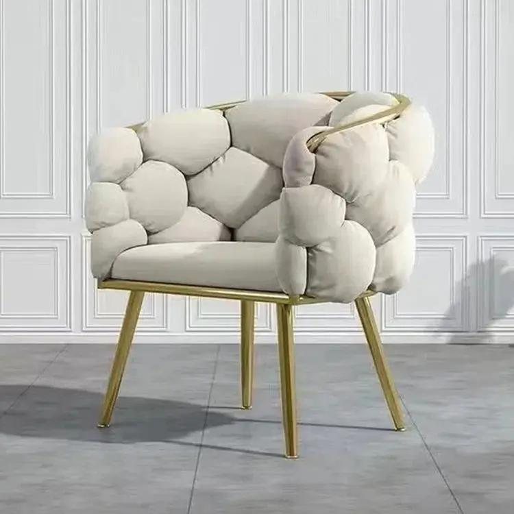 Home Chair Gold Luxury Cheap Nordic Modern Metal Fabric Sofa Sets Velvet Wing Waiting Lounge Accent Furniture Living Room Chairs