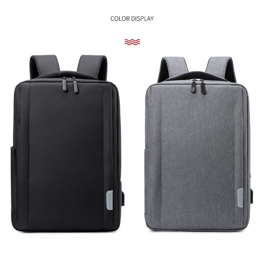 Light weight men Business travel Nylon waterproof anti-theft laptop backpack bag with USB Charging Port