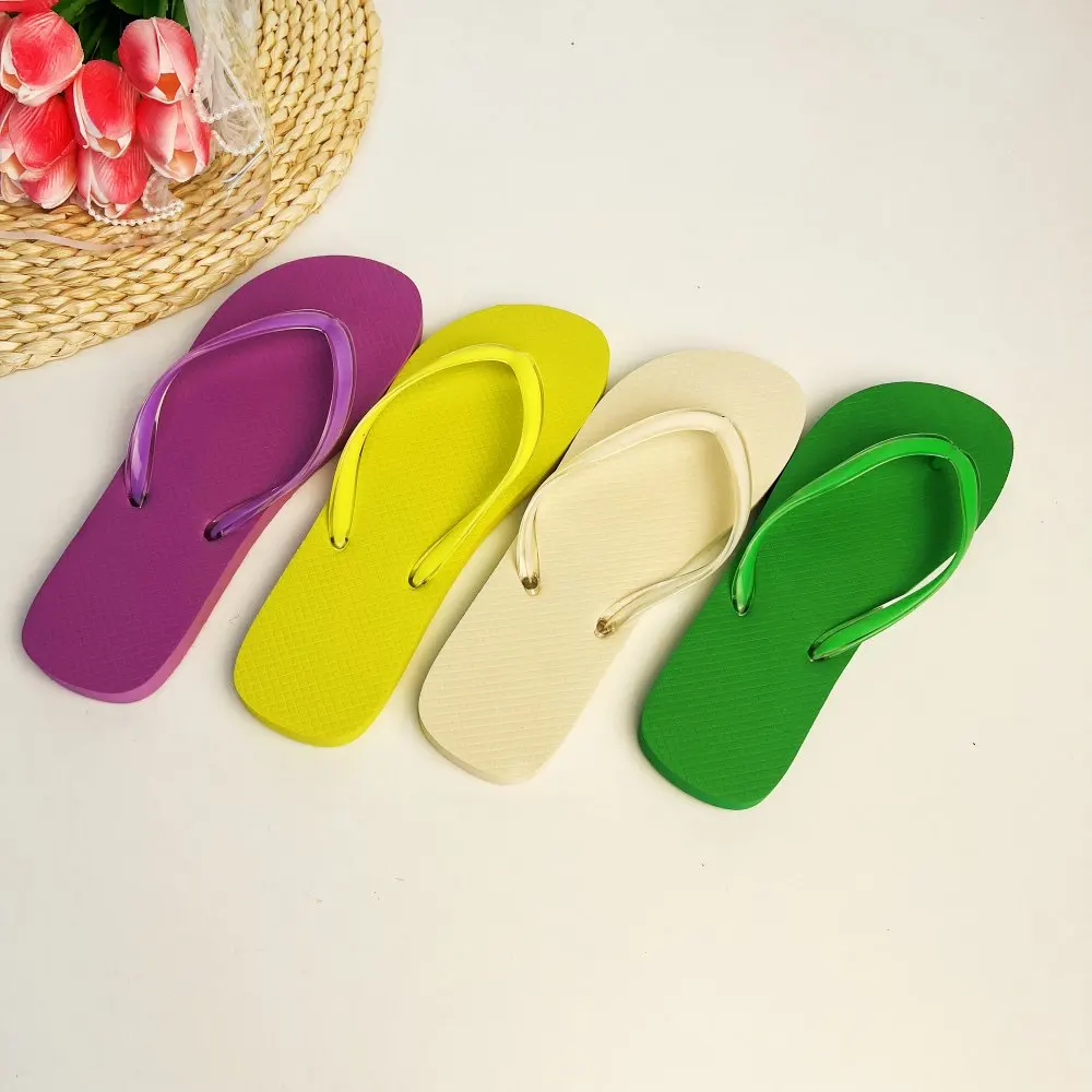 Printed logo Summer Ladies rubber beach Bathroom Shower slippers Flip-flops Wedding Cheap rubber slippers Hotel custom slippers