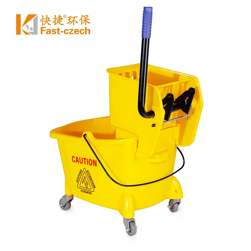 Fast-czech AF08079 plastic hotel workshop housekeeping hospital airport cleaning folded hand mop wringer trolley