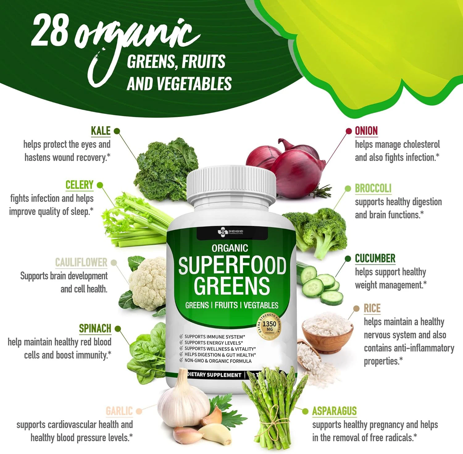 100% Pure Organic Chlorella Spirulina Powder 250mg 500mg Superfood Green Tablets