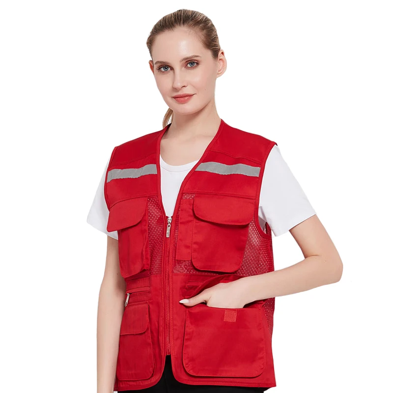Hot sale 160g Construction Reflective Traffic Road waistcoat Safety Vest with Pocket logo work