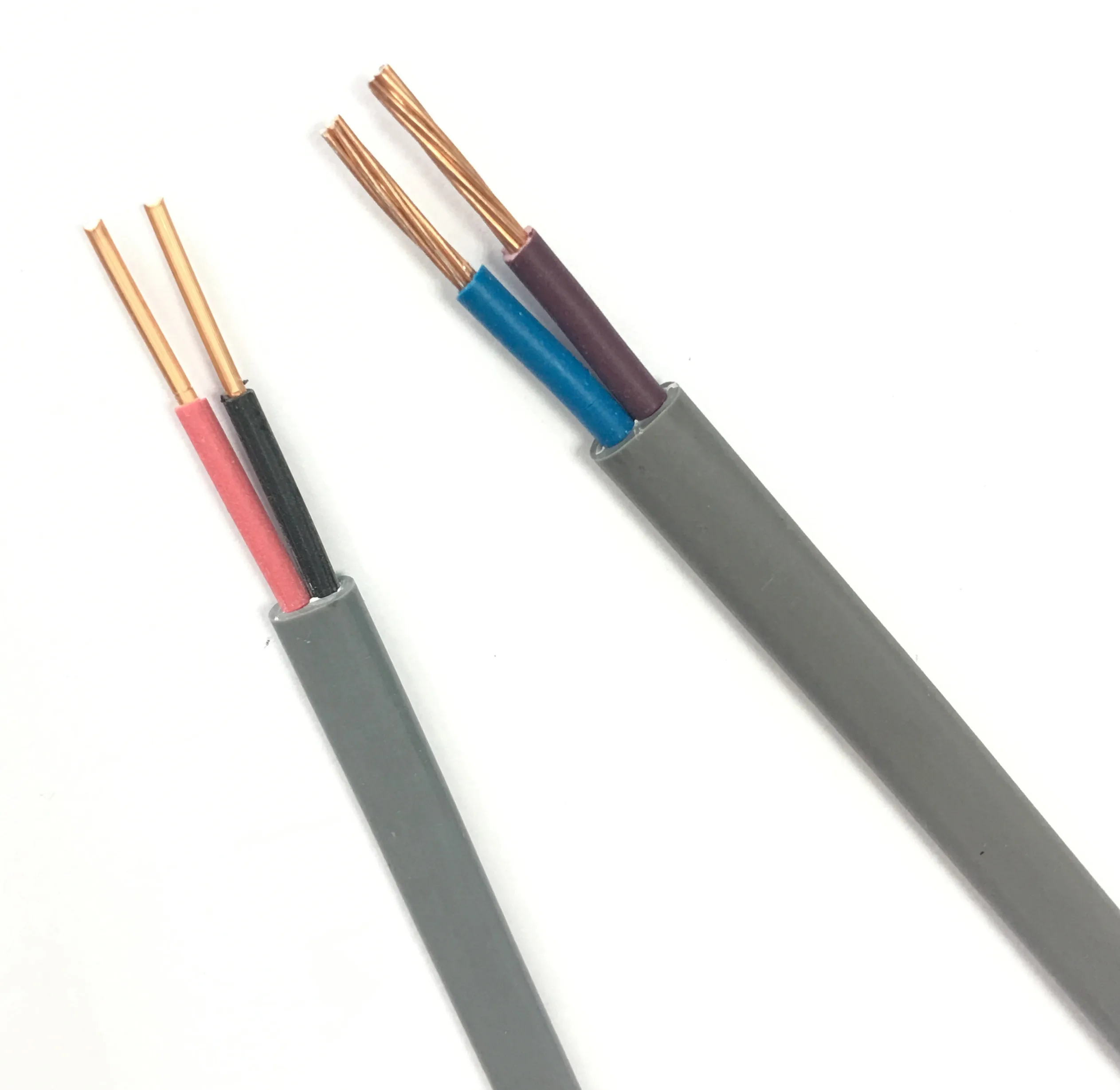 flat cable 2 core red and blue PVC insulation Flexible cable stranded copper wire