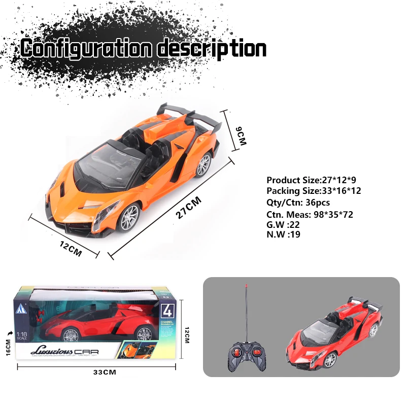 high speed Button Handle Controller 1:18 Radio Control Toys Racing RC Car Remote Control Sports Car