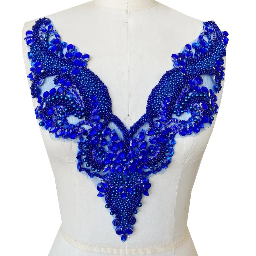 Bridal Wedding Panel Rhinestone Bodice Patch  Mult Color Crystal Appliques for Wedding Dresses