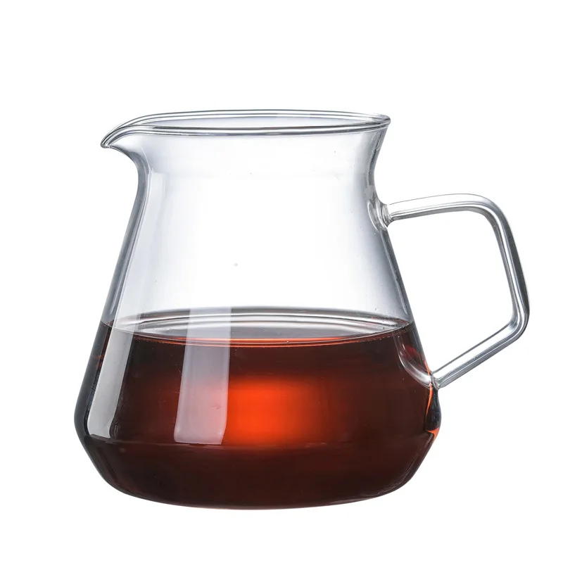 Home use coffee and tea tool high borosilicate 400ml 650ml coffee share pot glass server pot