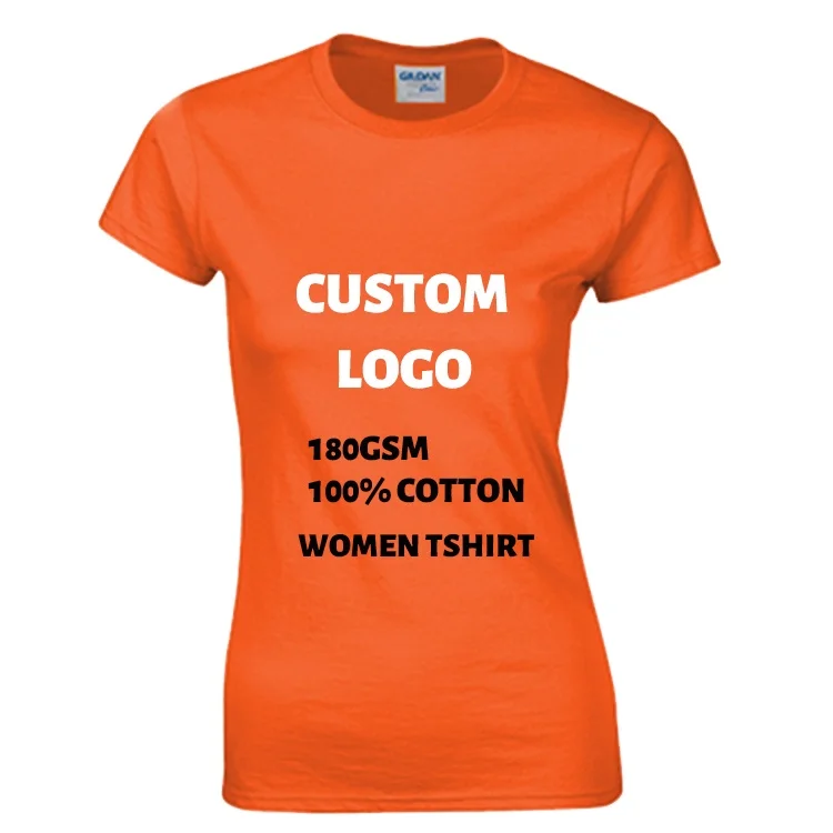 hot sale cotton o neck casual tshirt women custom dtg print embroidered blank plain t-shirt custom