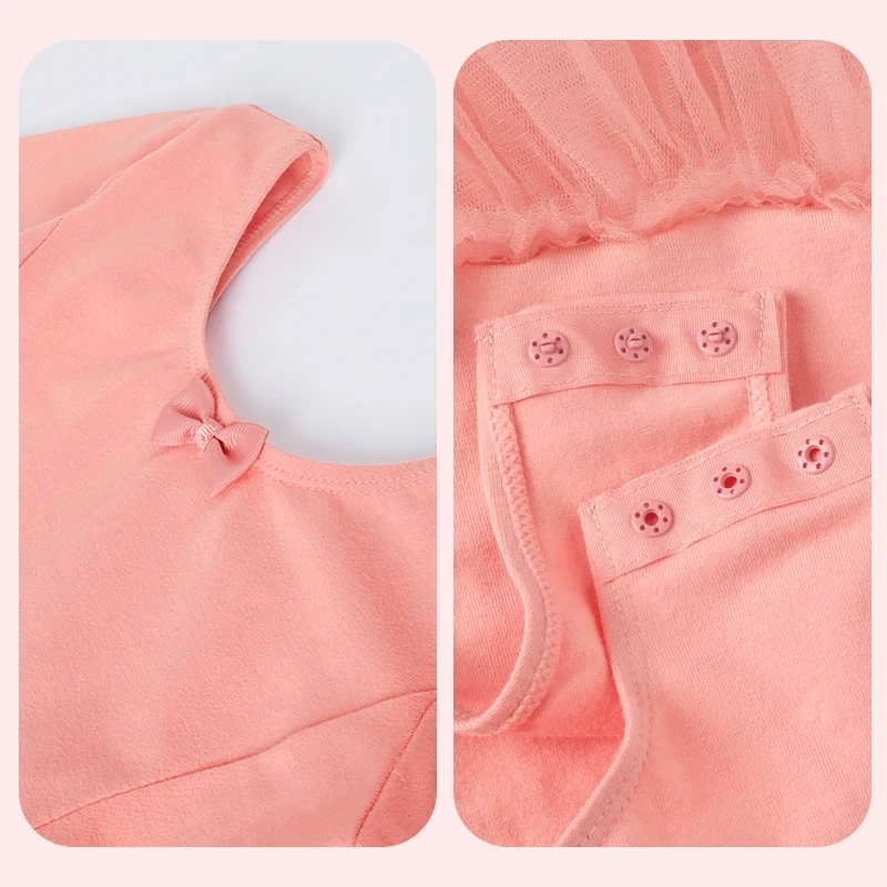 Kids Long Sleeve Ballet Tutu Dress Girls Pink Birthday Princess Dress