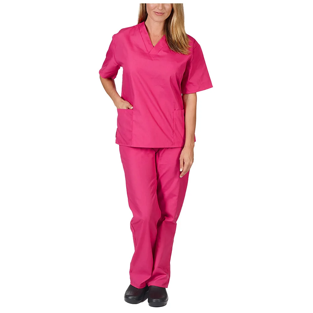 Custom Fashion Workwear Clothing Anti Wrinkle Water Resist Soft Fabric Nurse Scrubs Suit Hospital Uniform Medical Scrubs