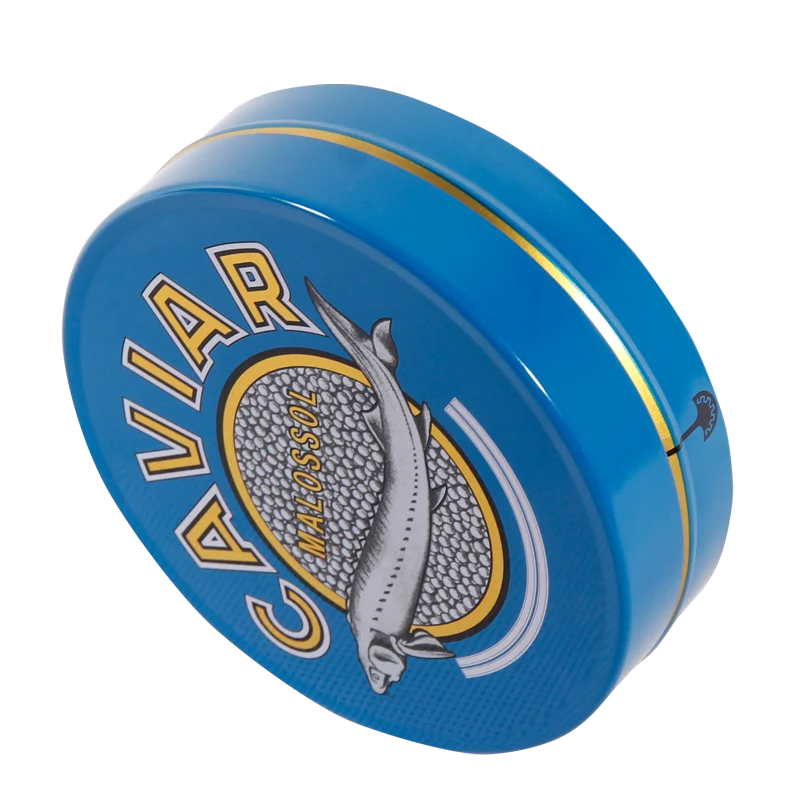 High Quality round Metal Tin Can Food Grade Empty Container Vacuum Caviar Tin Box Tin Box for Caviar Storage