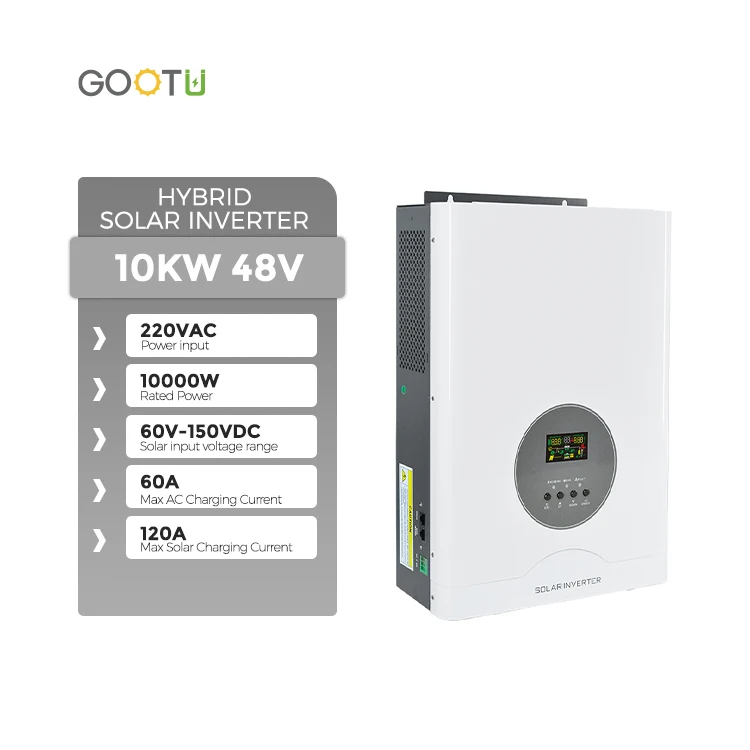GOOTU 10KW 48V Solar Inverter Support One Phase Triphase Inverter Mode Built-in 120A MPPT Controller