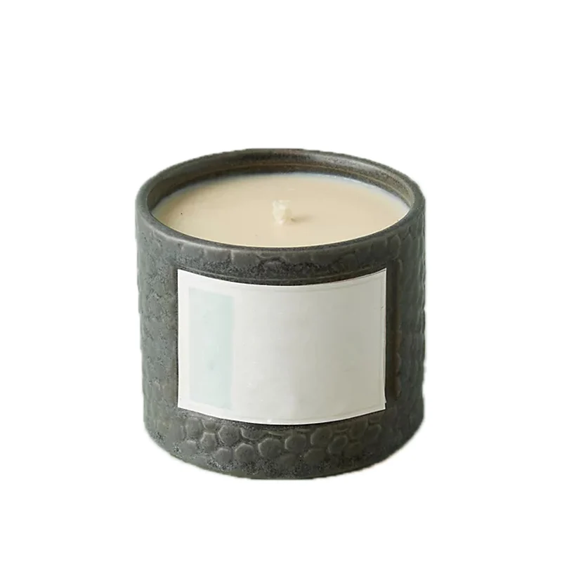 ceramic container and wooden lids for candle making 8.5oz candle jars and holders with metal lids for candles diffuser bottle