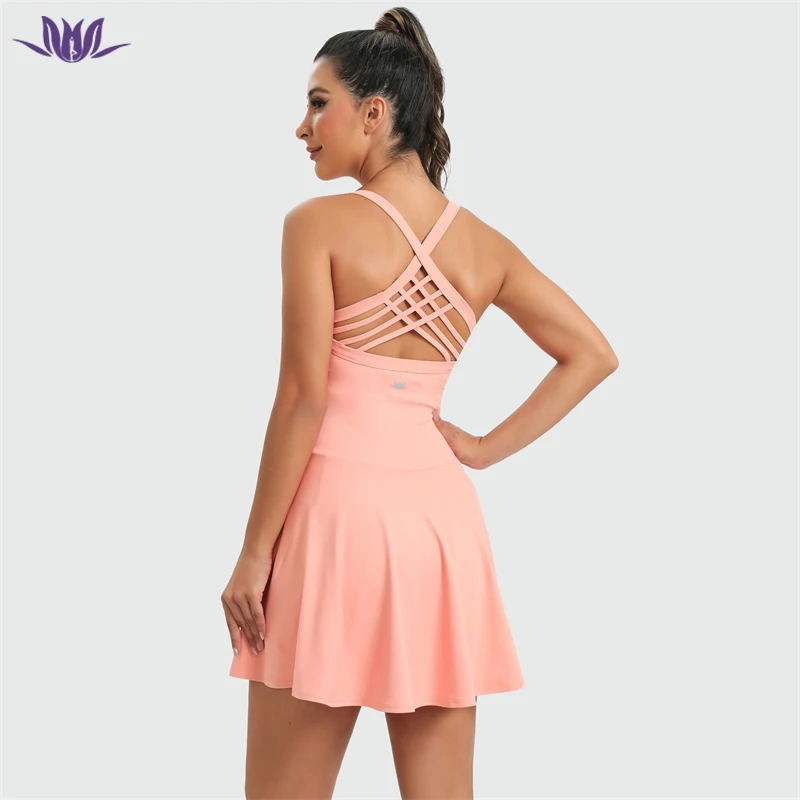 quick drying Breathable Custom Sexy new slimming yoga fitness one-piece Jumpsuits Bodysuit tennis skirt