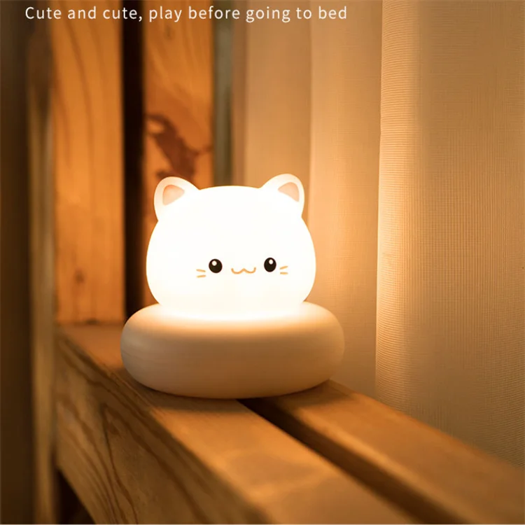 Лидер продаж милый дизайн для домашних животных мягкий силиконовый ночник с кроликом перезаряжаемый теплый белый светодиодный USB-зарядкой