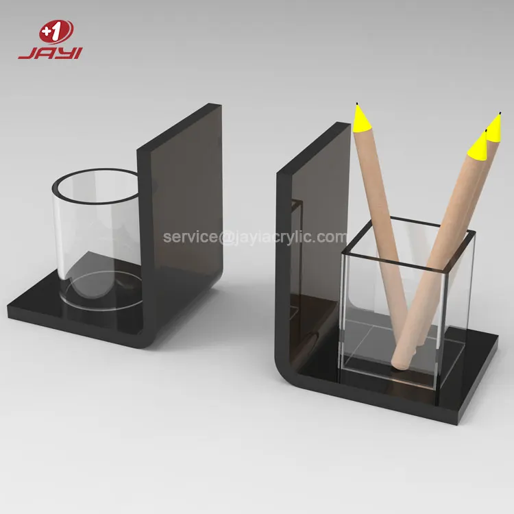  JAYI Custom Acrylic Book end Lucite L Shape Mail Magazine Holder