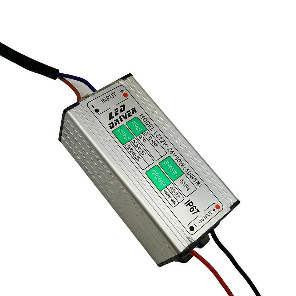 Constant current 50W 1500mA boost led driver 12-24vdc input for solar lamp