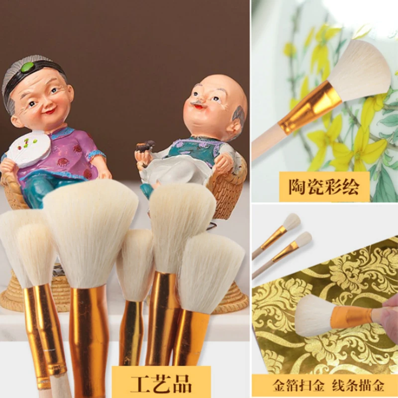Wholesales Price 1 Piece Goat Hair Pen Gold Leaves Brush for Foil Painting and Cleaning Gilding Gold Leaf Foil Brush