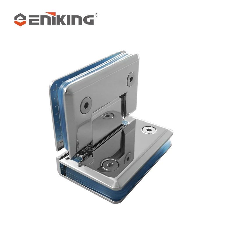 Hotel Toilet Partition Screen Square Bevel Edge Double Side 90 Degree Glass to Glass Brass Shower Door Hinge