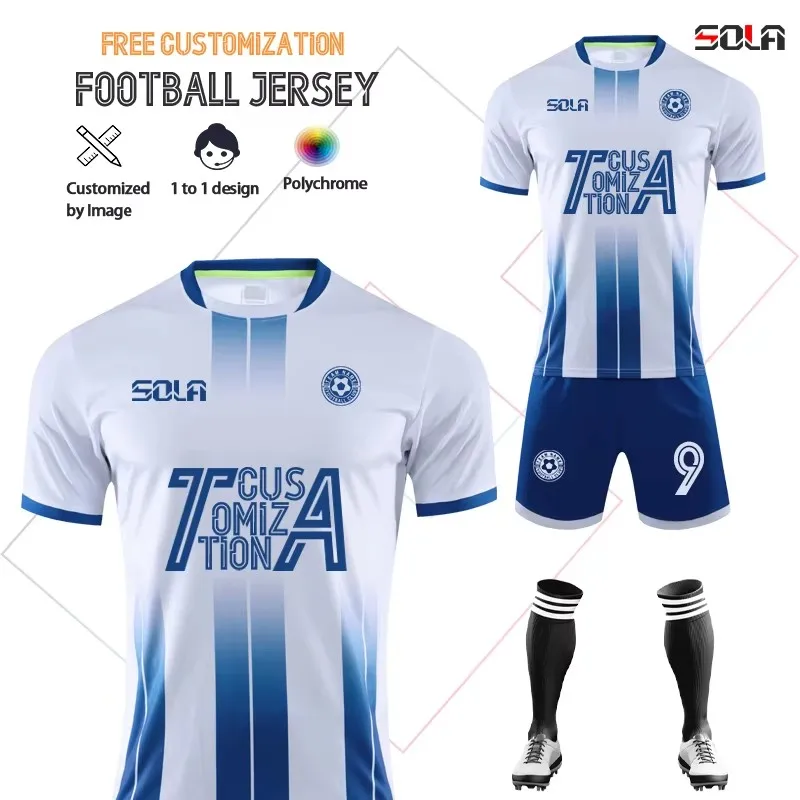 Customized Soccer Jersey Set Man Football Jerseys Sportswear Team Soccer Uniforms Football Shirt Kids Soccer Wear Football Kit