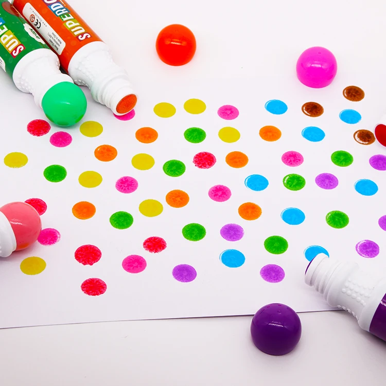 Non Toxic 12 Colors Washable Ink Kids Dot Markers Painting Color Pens Bingo Daubers Graffiti Pen