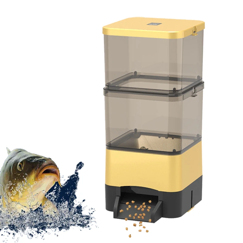 High Quality Export 2021 New China  Automatic fish Koi pond outdoor solar power large Feeders