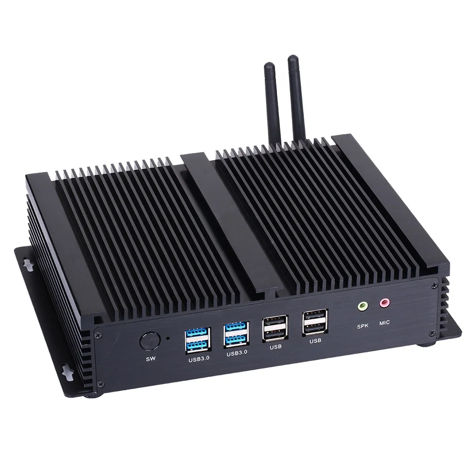 Minitree Industrial Fanless  Mini PC Core I5 4200U I7 4500U I3 4005U Micro Rugged Computer with dual display 2LANs 6COM 8USB