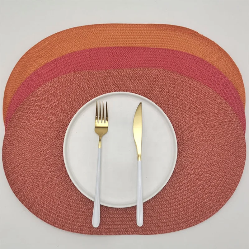 
Hot Sales Oval European And American Popular Woven Placemats Waterproof Durable 