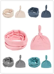 Очаровательный и эластичный комплект шапки и шарфа с узлом для детей идеальный реквизит для фотосъемки