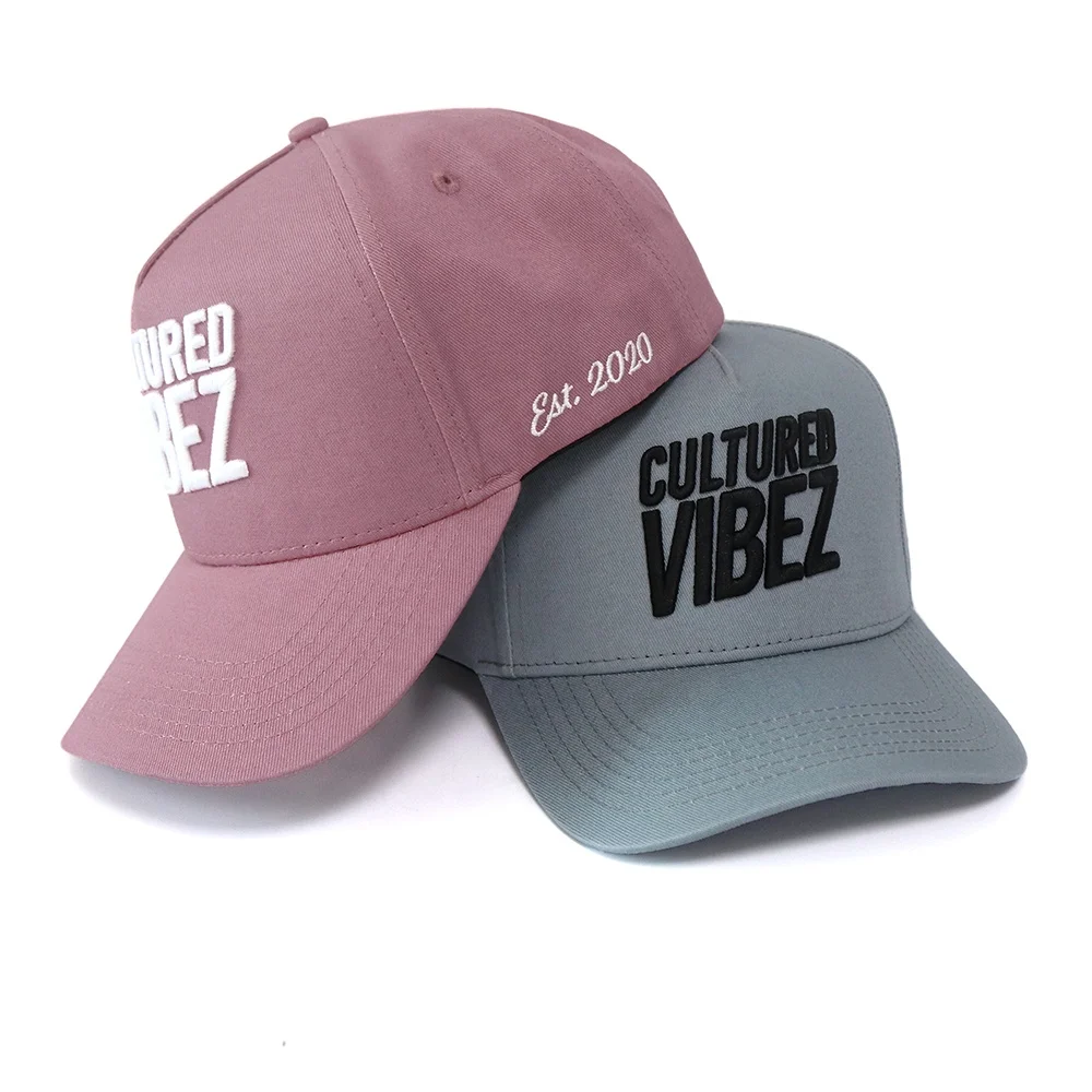 New Style Special 5 Panel  Custom Color Adult Curved Brim Structured Cotton 3D Embroidery Logo Baseball Caps Sports Hat