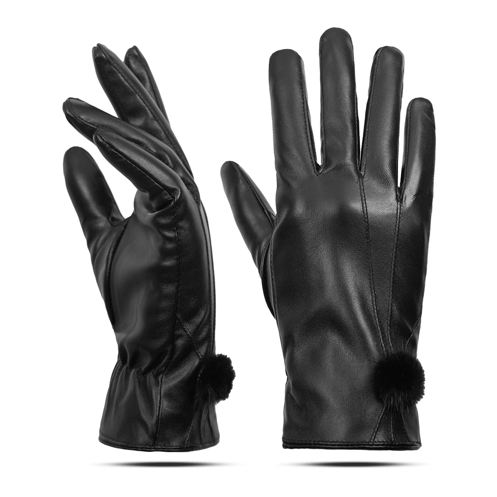 Manufacturer touch screen winter warm waterproof leather ski gloves custom Logo Long mitten gloves