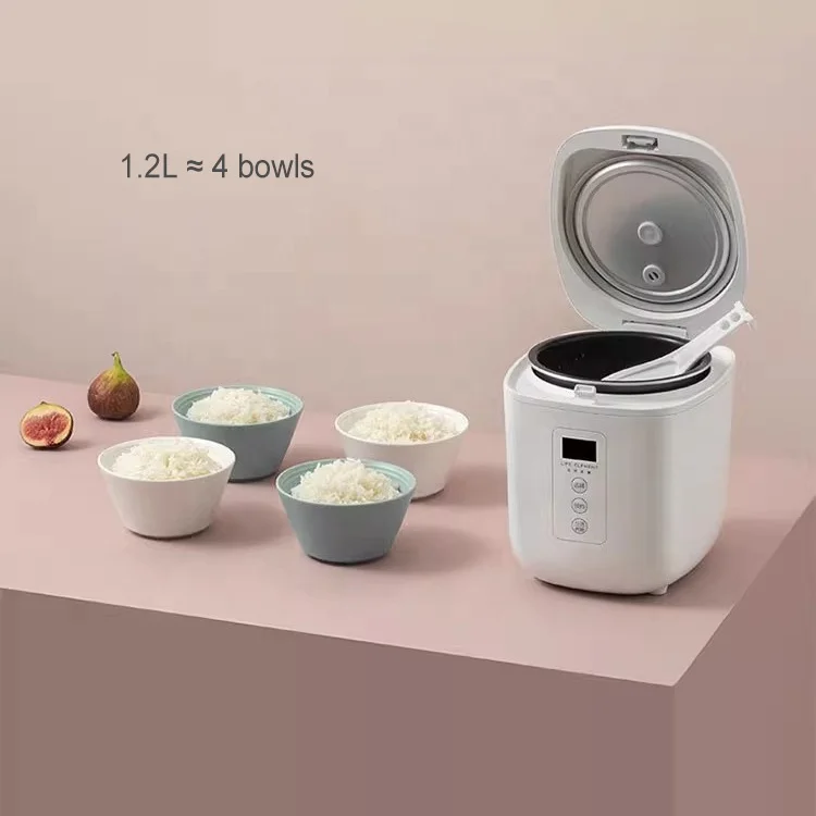 Mini Smart Rice Cooker Electric 1.2Liter Portable Double-Layer Automatic Digital Heating Plate Table Top Drum Small Rice Cookers