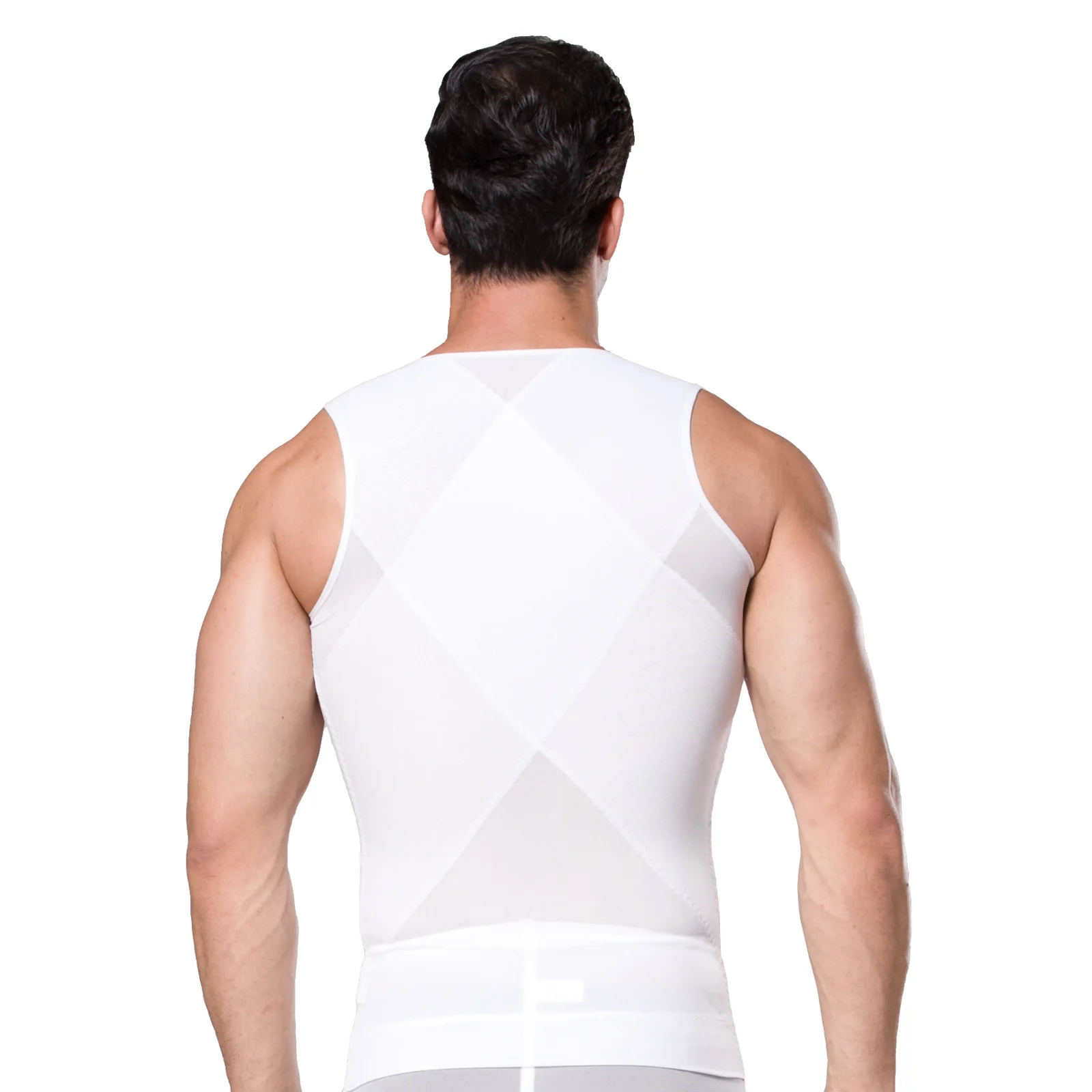 Mens Slimming Body Shaper with Zipper Compression Shirt Tight Fitting Sleeveless Slim Shapewear Tank Tops