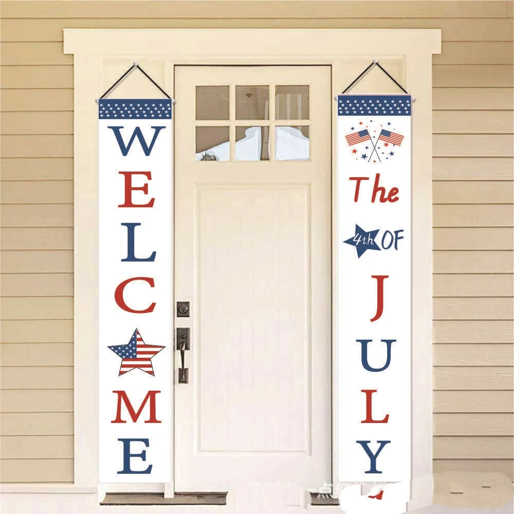 
wholesale independence day sign flag patriotic porch door porch banner for 4th of july party decor 