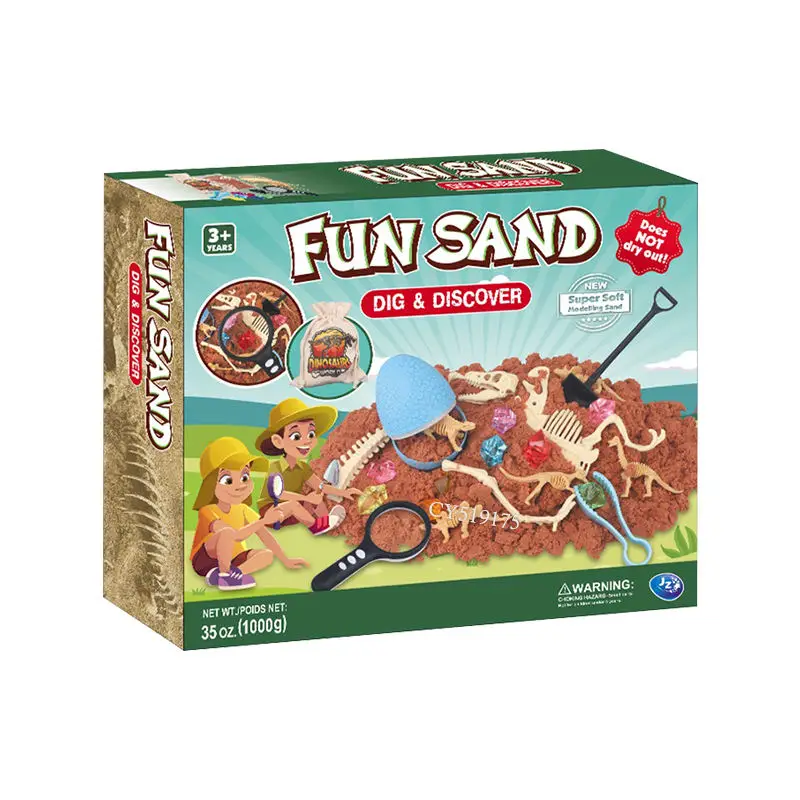 Hot Selling Fun Magic Sand Activity Archeological Toy Play Sand DIY Space Dinosaur Fossil Skeleton Sand Toys For Kids
