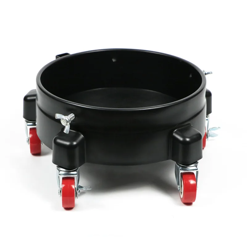 Black Car Wash Bucket Dolly 10-20L Buckets Car Wash Bucket 360 Degree Universal Base