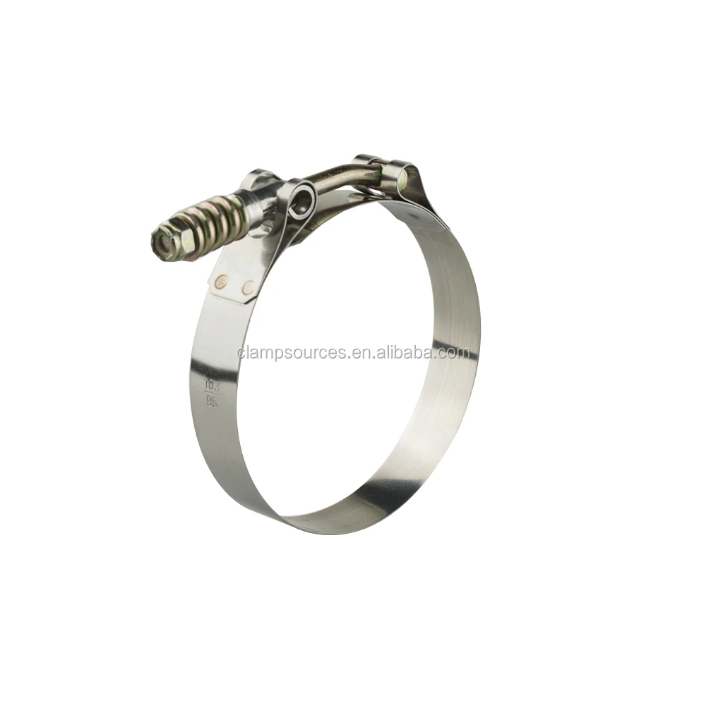 SS304 2.5' Spring Load Turbo Intake Silicone Hose Clamp Customizable Stainless Steel T-Bolt Clamps from Clampsource LTD