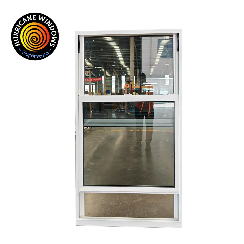 NFRC NAFS Hurricane Resistance Customized  aluminum laminated glass vertical sliding Window Single Hung Window