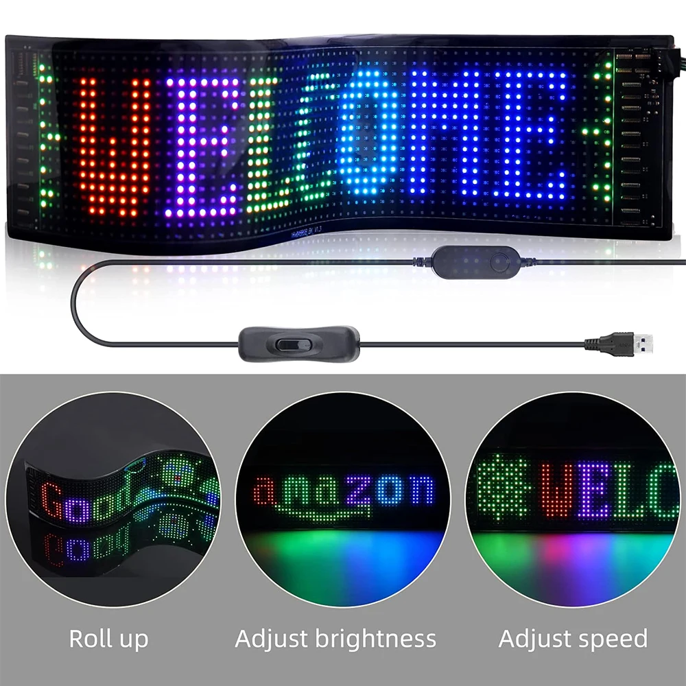 Advertising Back Window Flexible Led Display LED Matrix Pixel Panel Smart for Car Stores Parties Bars