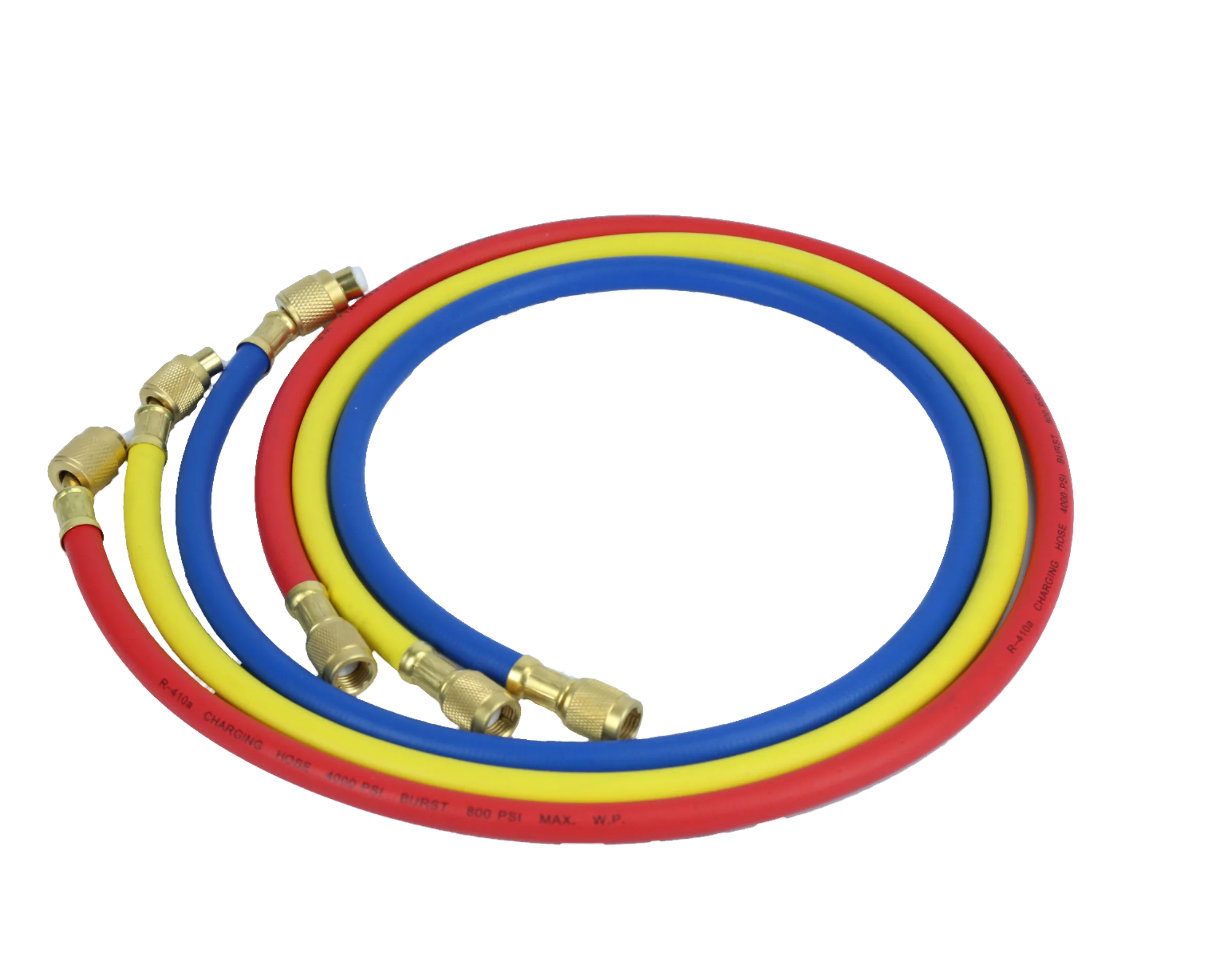 Refrigerant tools 600PSI 1/4 x1/4 brass connector 90CM length R134a refrigerant hose AHB-90 China factory